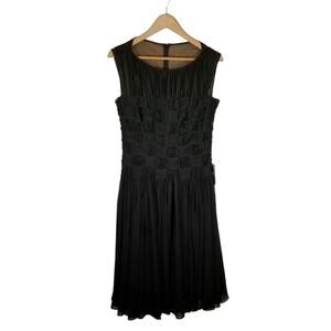 Tadashi Shoji NWT Black Sleeveless Chiffon Sleeveless Dress Size 8